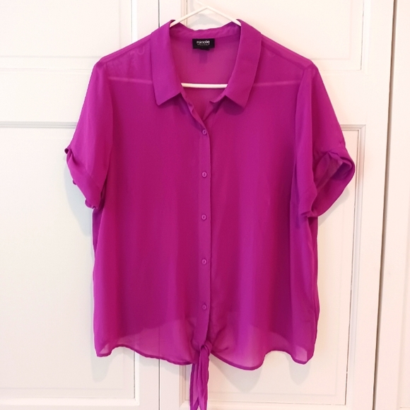 Nicole by Nicole Miller Tops - Nicole by Nicole Miller sheer button down top